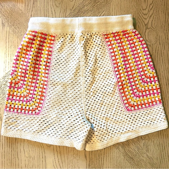 Revolve House of Harlow 1960 Crochet Shorts Drawstring Waist Colorful Size M - Picture 2 of 8